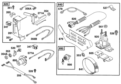 Elect, Panel Kit Diagram and Parts List for 290447-1147-XX  Briggs and Stratton Engine